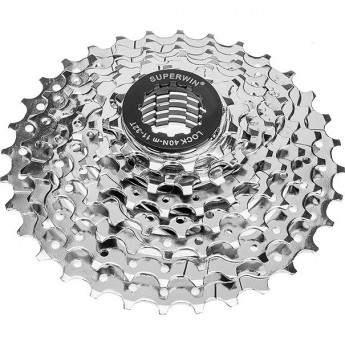 Кассета CS-04 SUPERWIN (11-32 зубца) 8 скоростей, хромированная