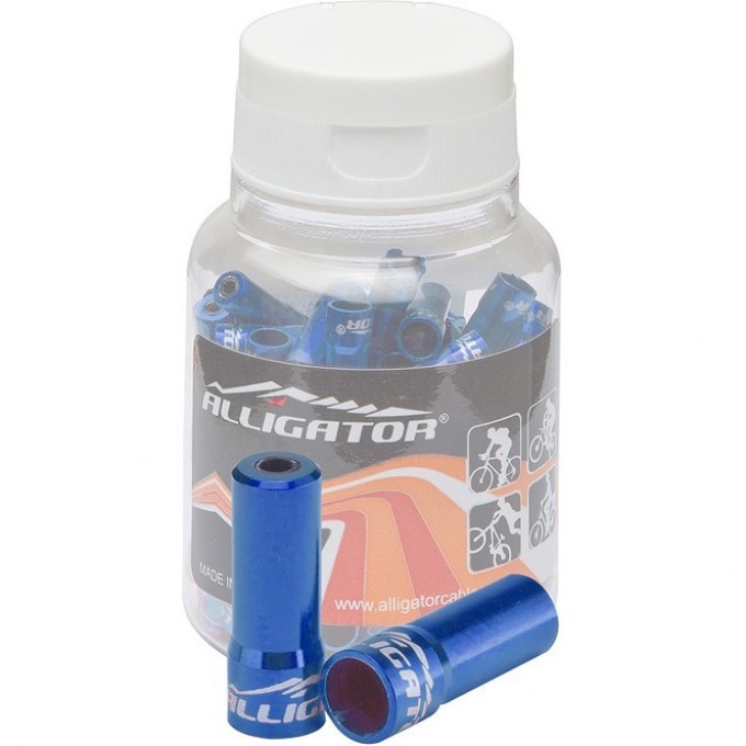 Наконечник LY-HPA09-BL оболочки троса тормоза, 5,2х17,5мм, алюминиевый синий, банка 100 шт. 310020