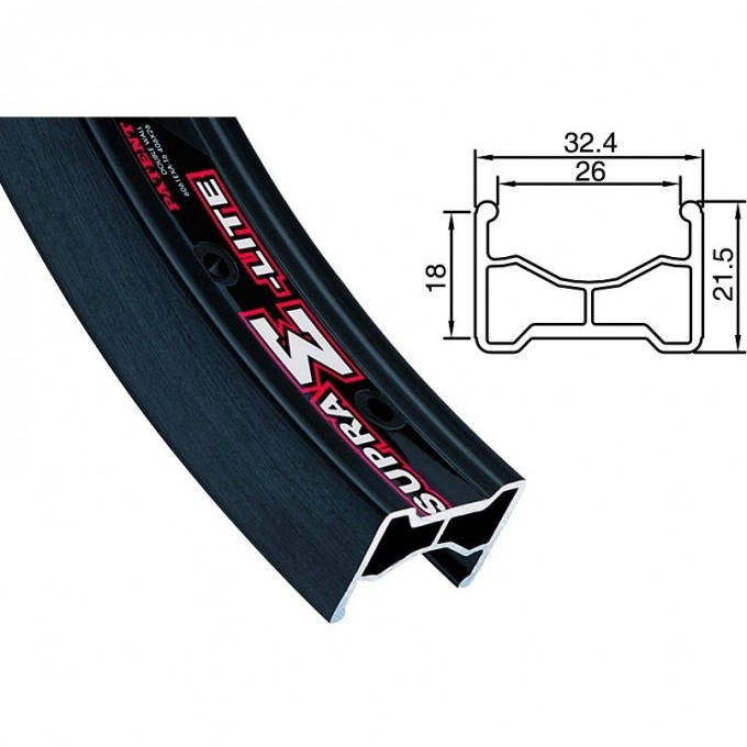 Обод 20" Supra E (Lite) Alexrims 36H двойной, серебристый 330023