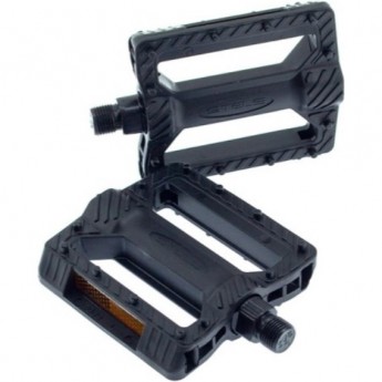 Педали FP-869 STELS ось диам. 9/16" со светоотражателями, пластиковые чёрные Педали FP-869 STELS ось диам. 9/16" со светоотражателями, пластиковые чёрные