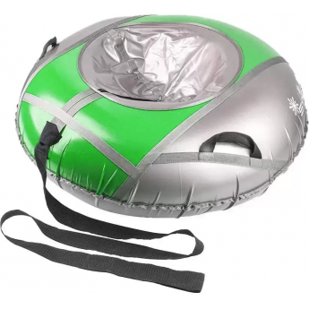 Санки надувные (тюбинг) STELS 110 см тент с камерой, серый/салатовый