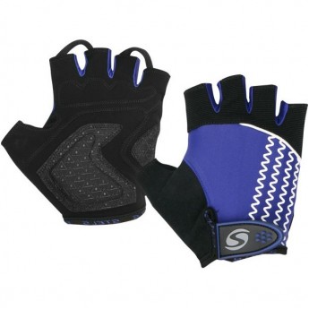 Велоперчатки STELS CG-1181 бело-сине-чёрные р. L