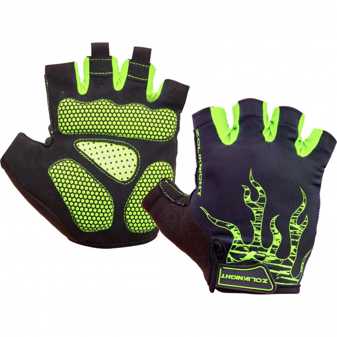 Велоперчатки ZL2313 черно-зелёные, размер: L 380180